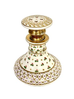 Flacon à bouchon en Porcelaine de Paris du XIXe siècle
