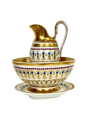 19th Century Gilt Paris Porcelain Jug and Basin