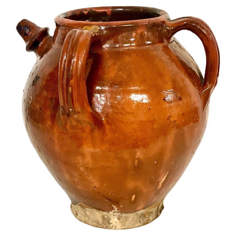 19th C. Terracotta Jug with Three Handles