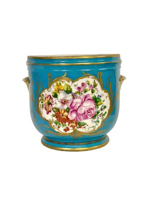 Cache-pot en porcelaine de Limoges du XIXe siècle, style Sèvres