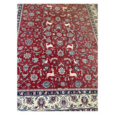 Grand tapis persan ancien en pure laine
