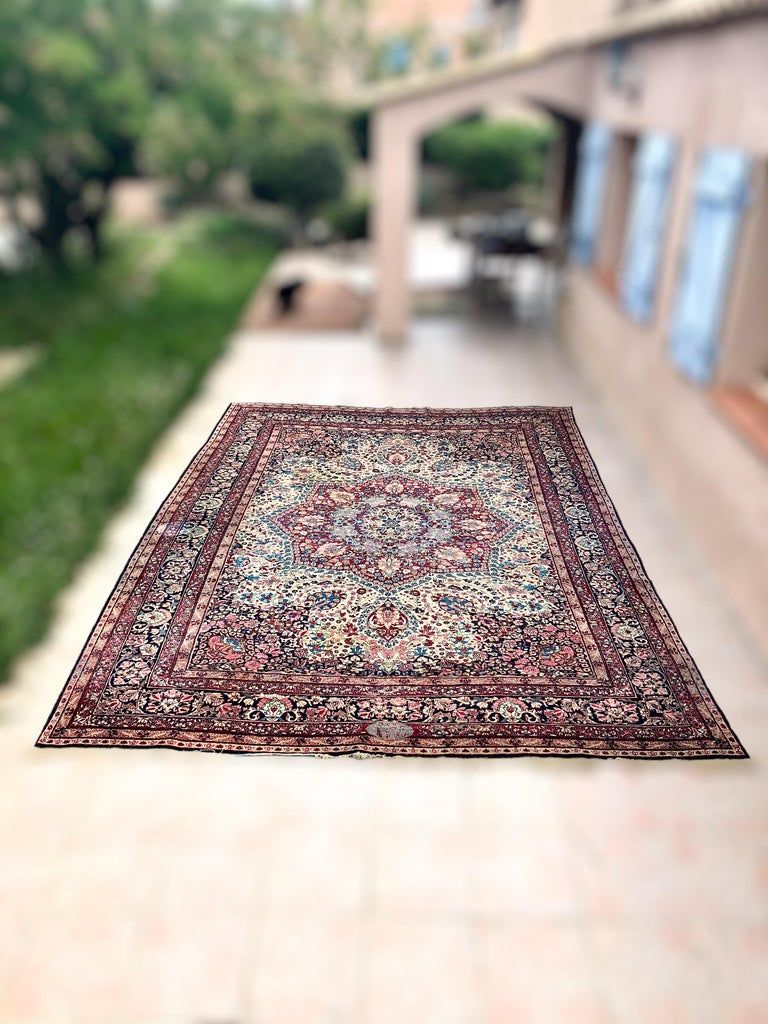 Tapis persan Kirman vintage raffiné