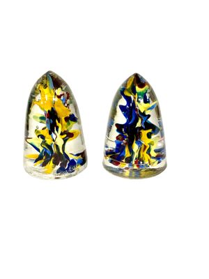 Paire de presse-papiers en cristal en forme de coquillage du XIXe siècle