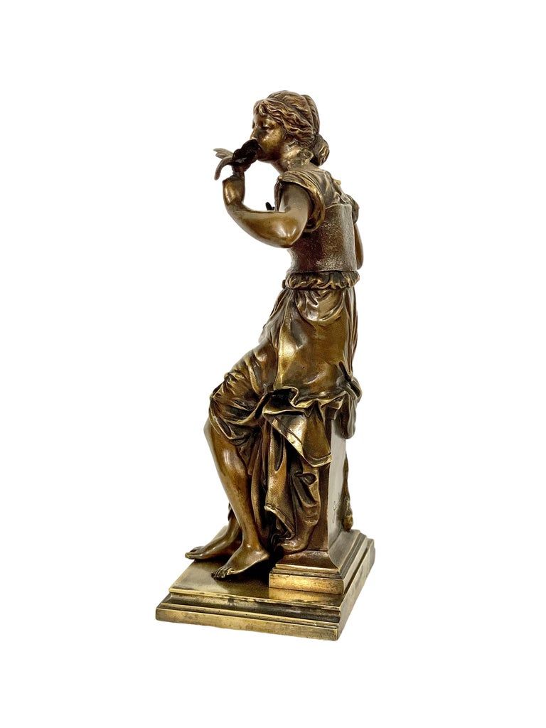 Petite sculpture en bronze du XIXe siècle par Adrien Étienne Gaudez