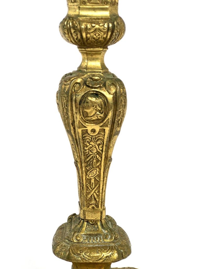Rare candélabre en bronze doré, France, XVIIIe siècle