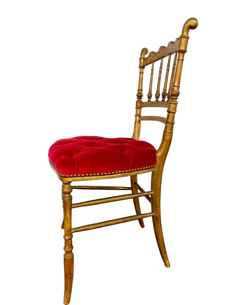 Ensemble de 2 fauteuils d'opéra français en bois doré des années 1880