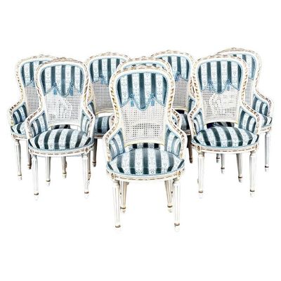 Set of Eight Louis XVI Dining Armchairs