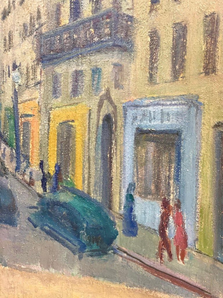 « Paris Montmartre » Huile sur toile dans un cadre en bois doré par Louis Audibert