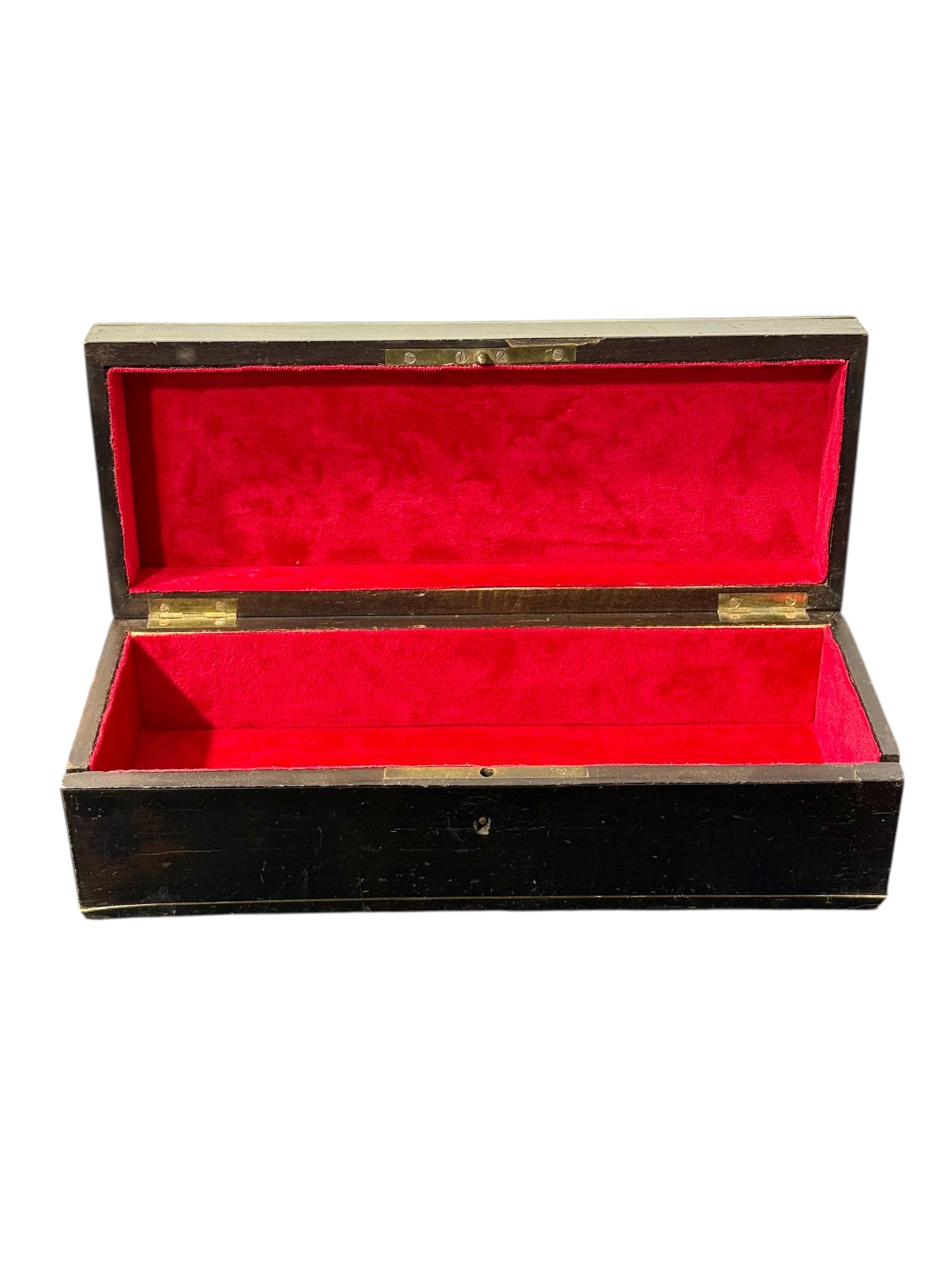 Boîte Napoléon III en Bois Noirci avec Cartouche de Style Boulle