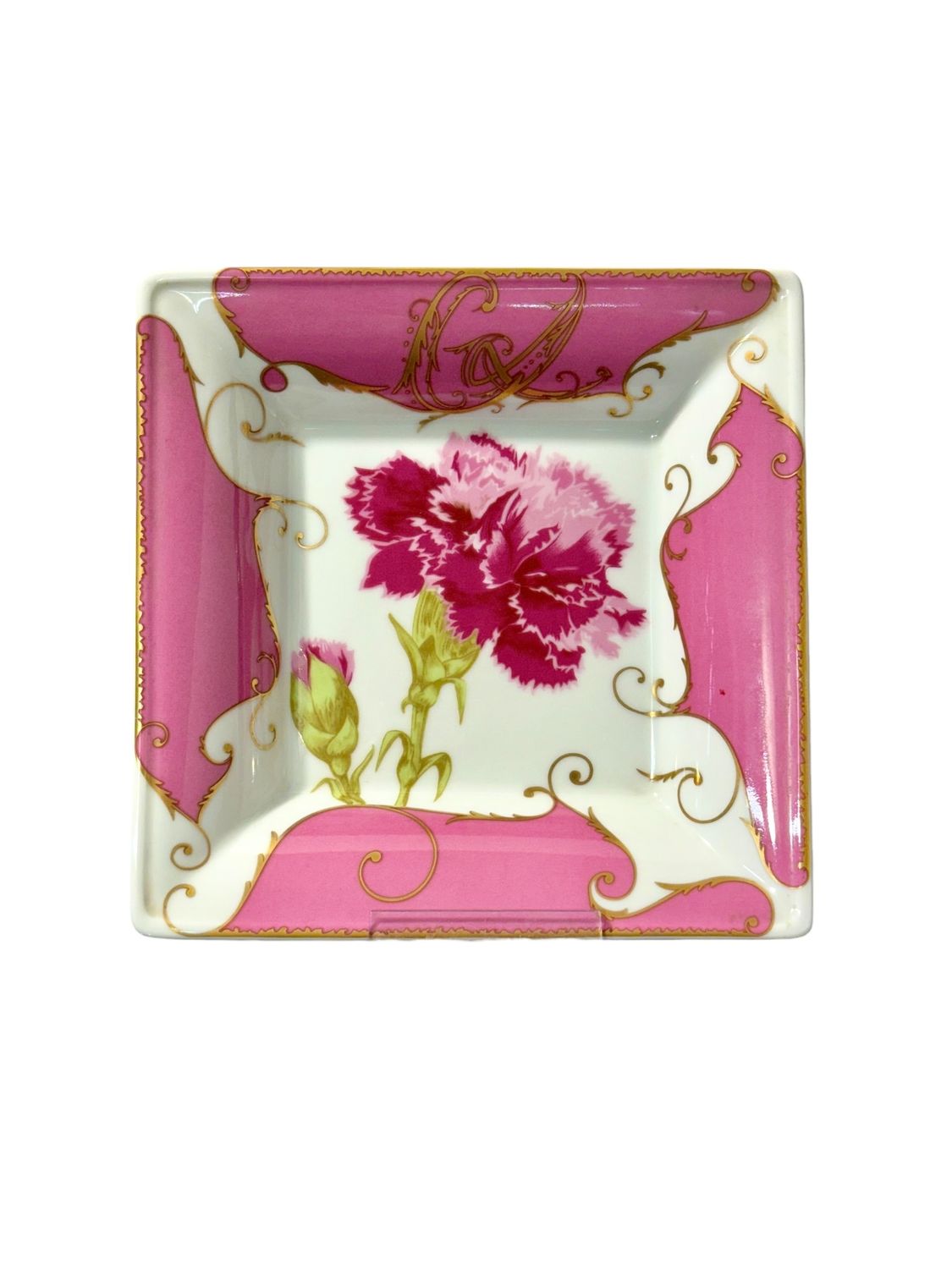 Vide-poches en porcelaine rose et or de Christian Lacroix