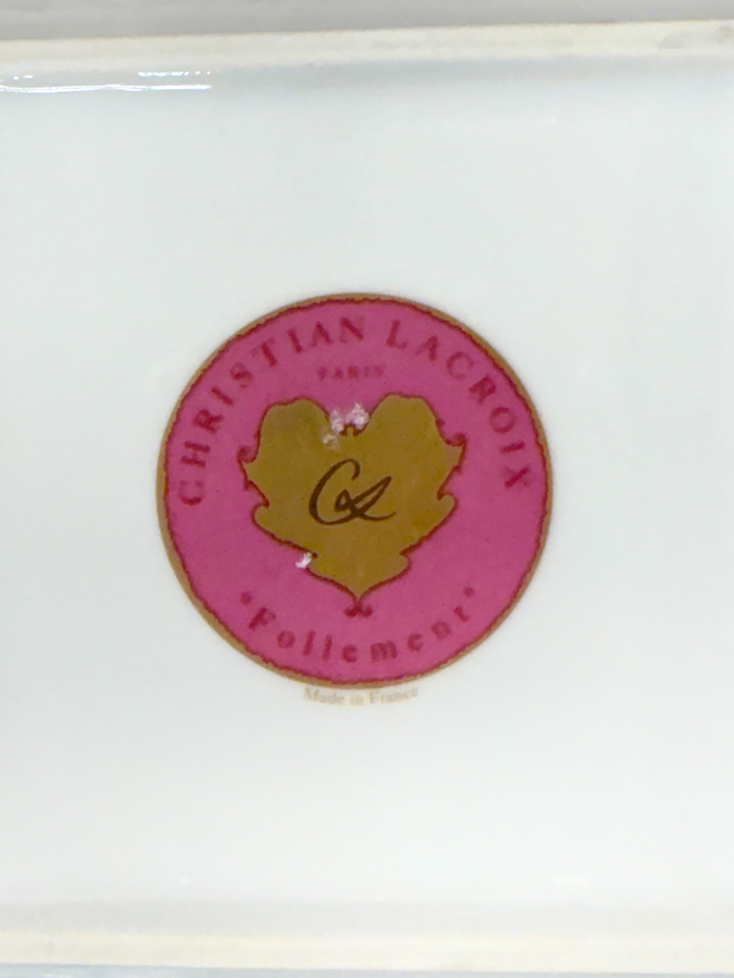 Vide-poches en porcelaine rose et or de Christian Lacroix