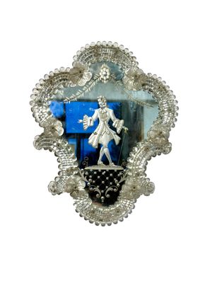 19th Century Venetian Mirror with Refined Etched Decoration