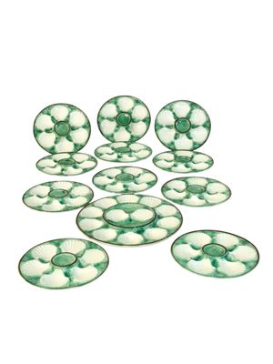 Majolica Oyster Plate Set in the Longchamp Style