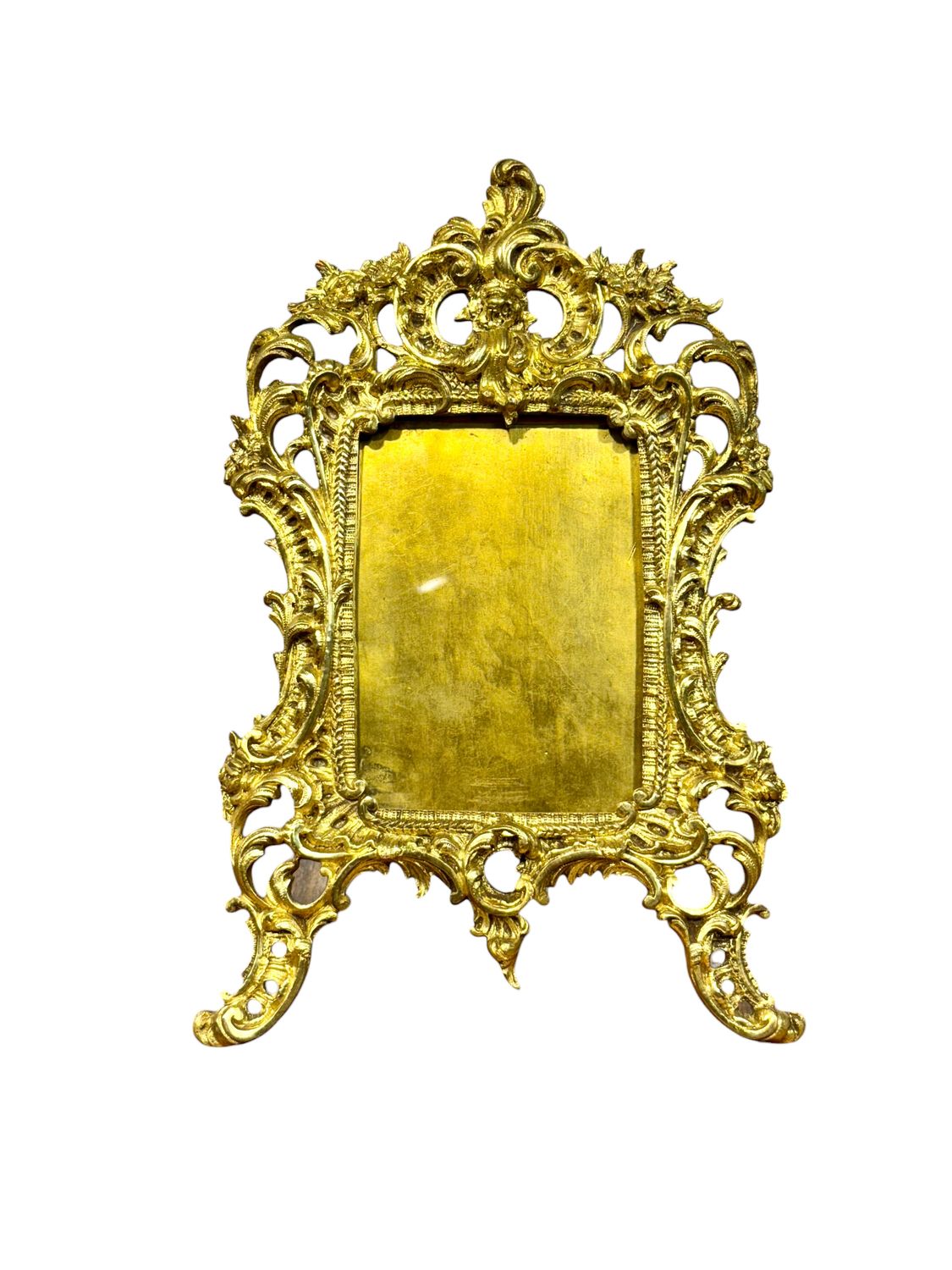 19th-Century French Rococo Gilt Bronze Tabletop Frame