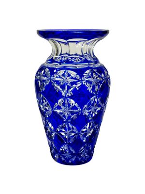Vase en cristal bleu cobalt, France XXe siècle