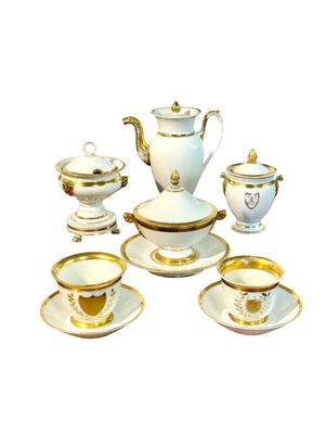 Early 19th Century Paris Porcelain Tea Service with Rich Gilt Decoration