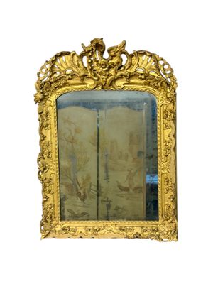Miroir Louis XV en bois doré, France XVIIIème siècle