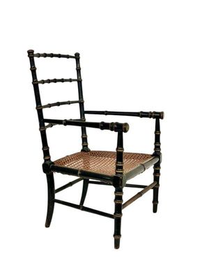 19th Century Faux Bamboo and Caned Children’s Chair