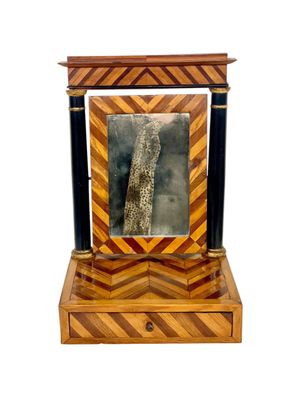 Miroir Psyché de table du XIXe siècle avec tiroir et verre basculant