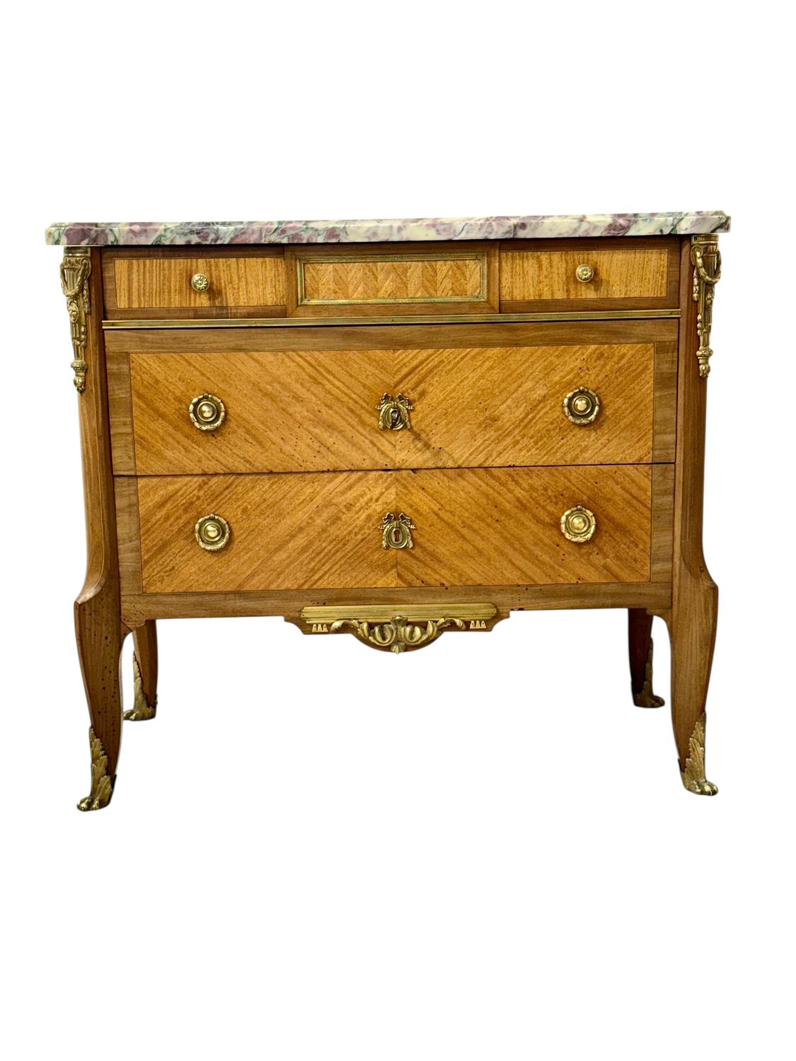 Commode Française de Style Louis XVI en Marbre Brèche, vers 1880