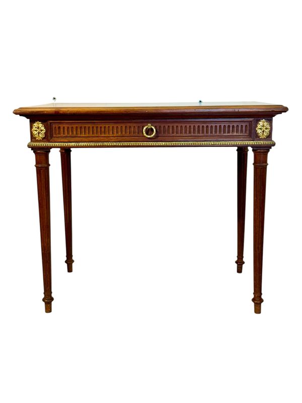 Louis XVI Style Writing Table with Gilt Bronze Mounts, 19th Century
