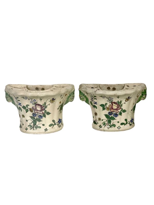 Pair of 18th Century Terracotta 'Bouquetières', or Flower Vases