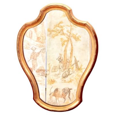 19th Century French Giltwood Violin-Shaped Wall Mirror