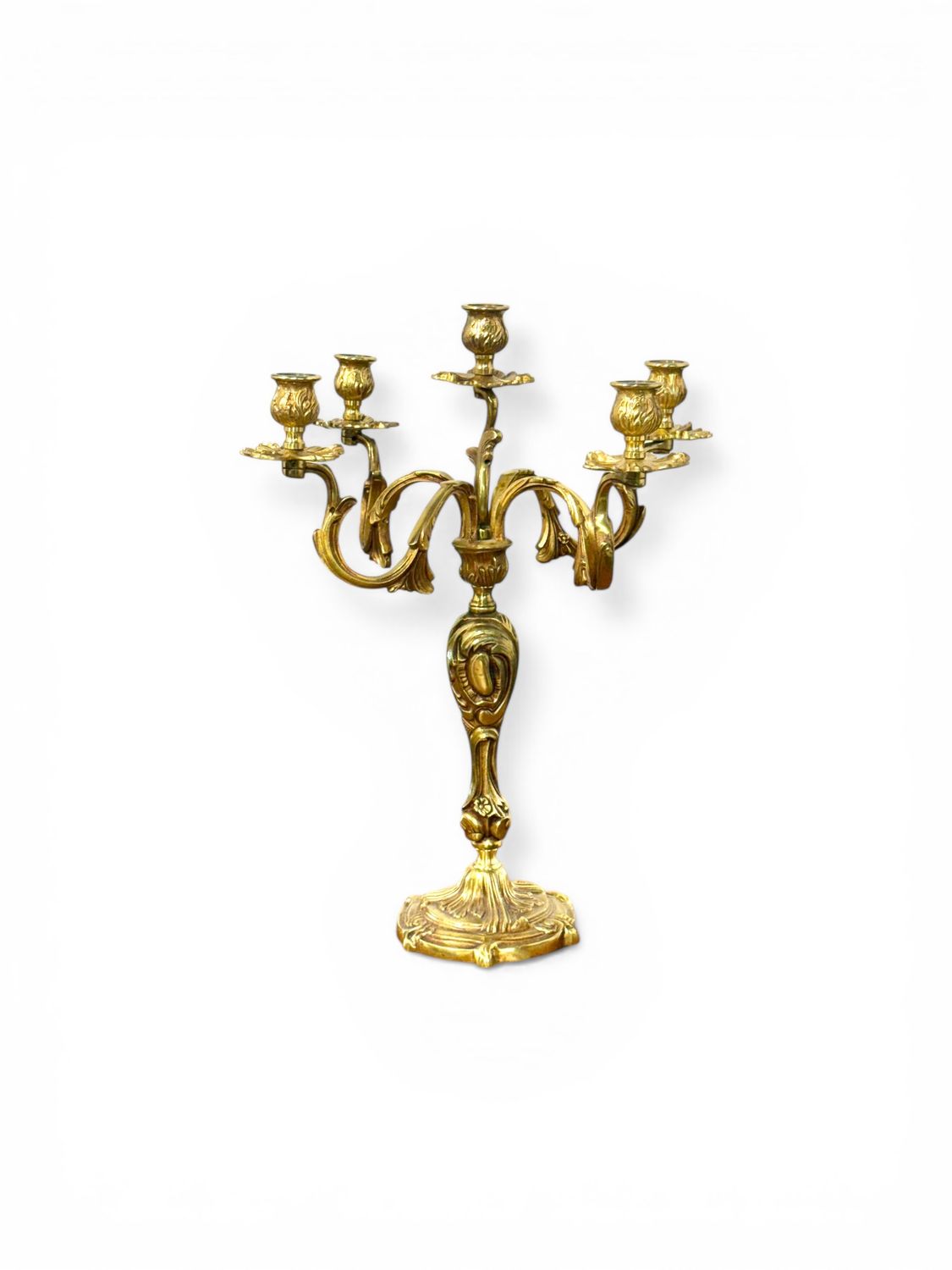 French Gilt Bronze Five-Light Candelabrum, Late 19th Century