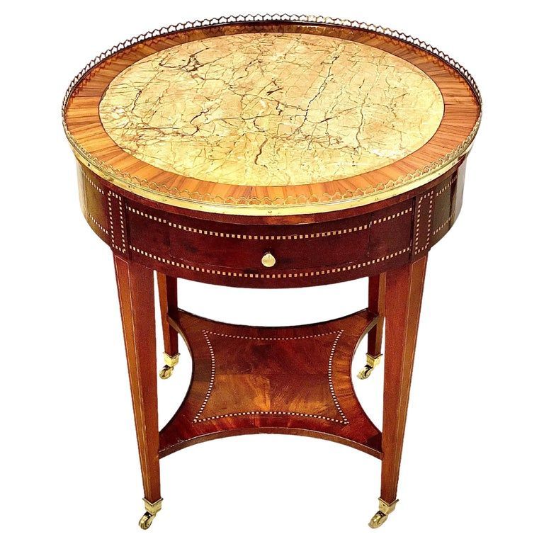 19th Century Marquetry Inlaid Gueridon Table