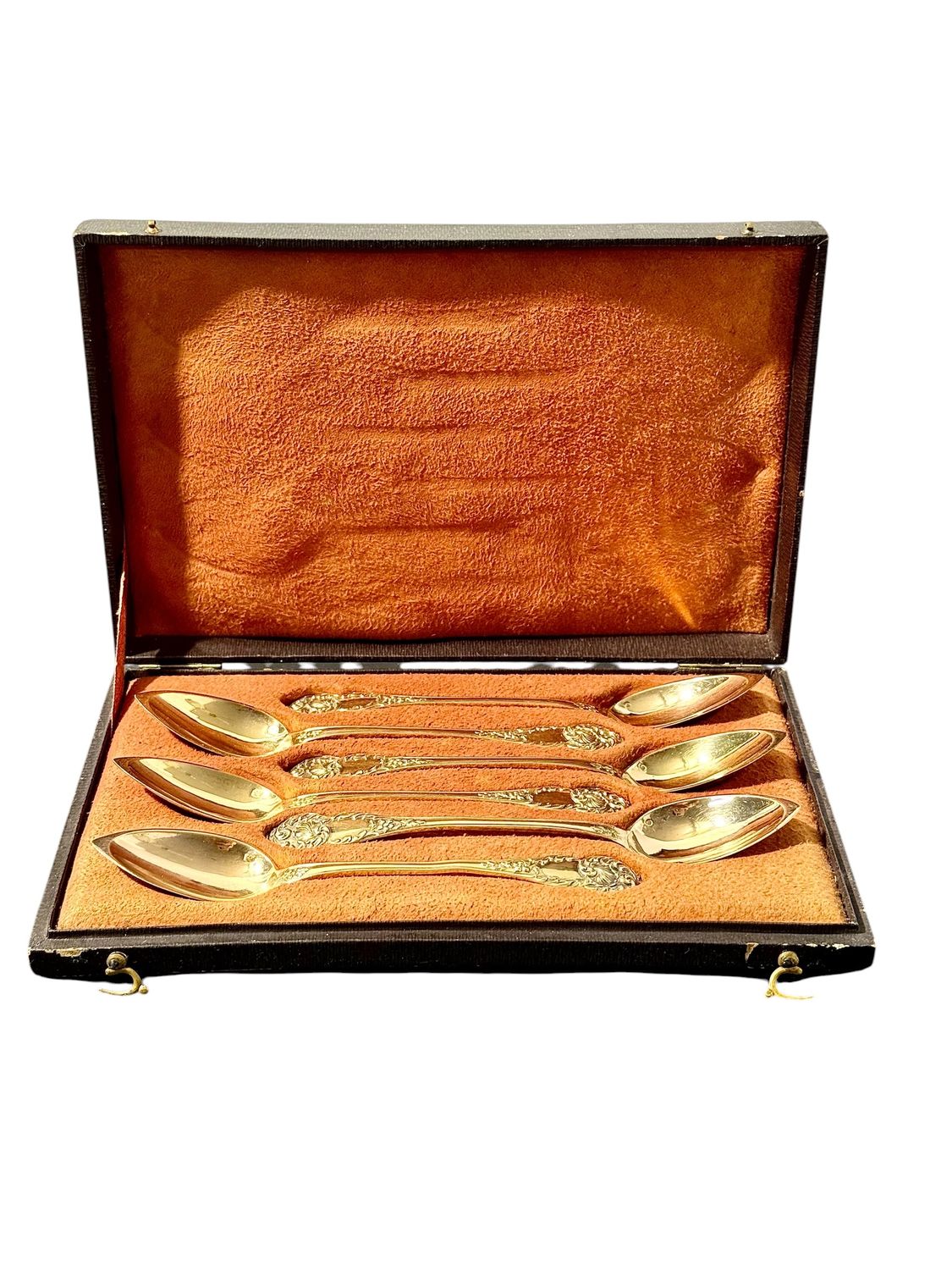 Cuillères à thé françaises en vermeil, poinçon Vieillard, vers 1819-1838