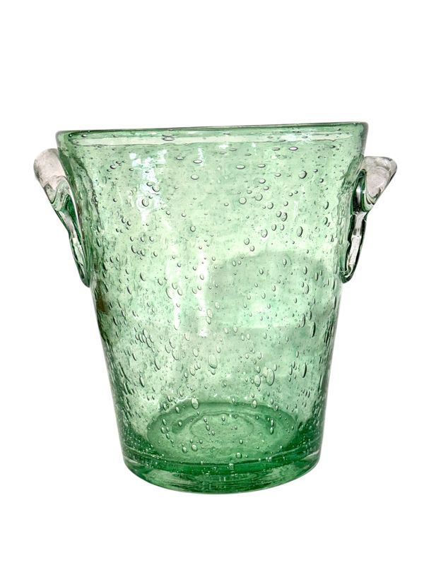 Seau à champagne en verre à bulles Biot, XXe siècle