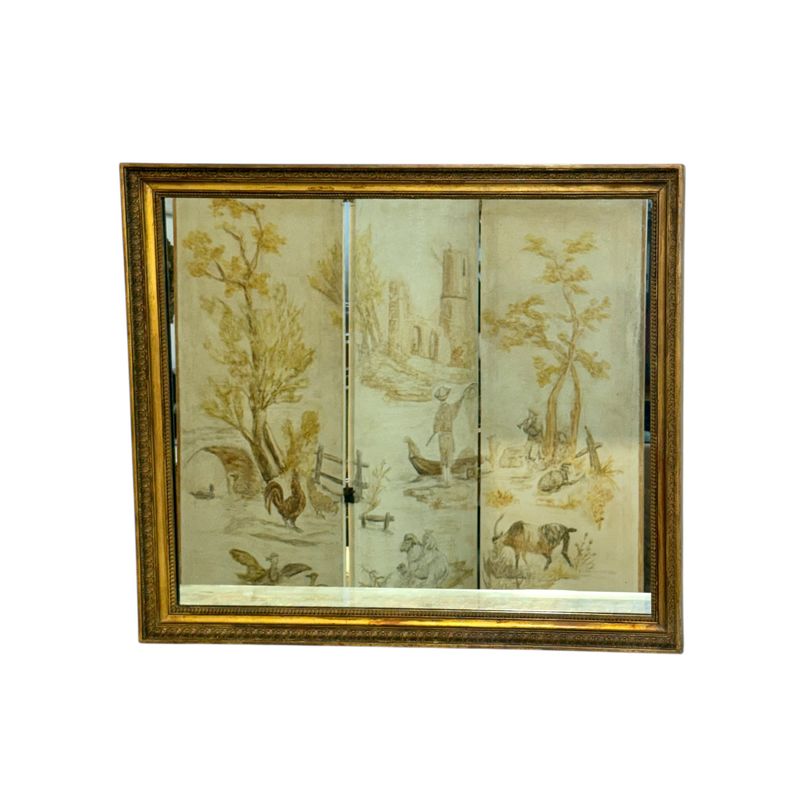 Miroir rectangulaire en bois doré, époque Empire, France, XIXe siècle