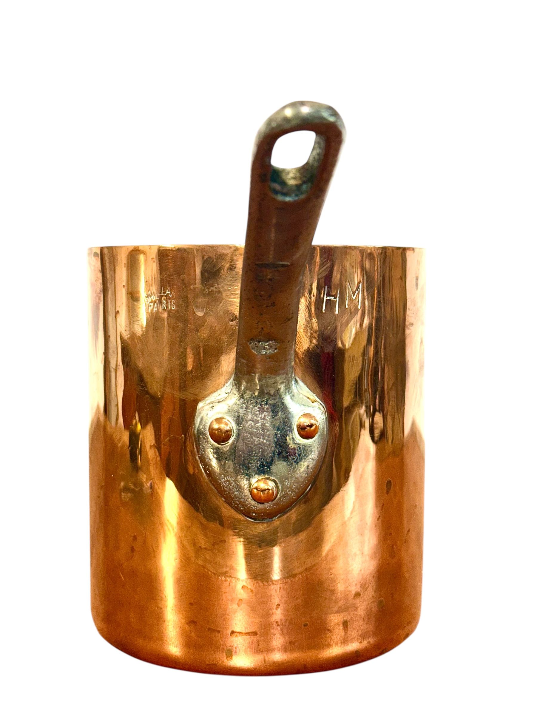 Casserole ancienne en cuivre,Gaillard à Paris, France XIXe siècle