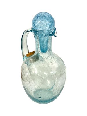 Grande carafe en verre Biot avec réservoir à glace interne, France, vers 1950