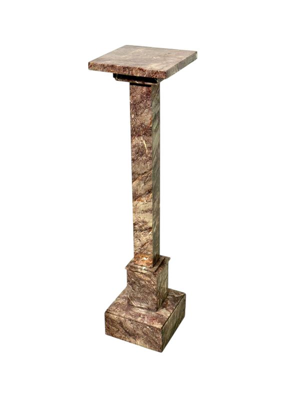 French Breccia Marble Pedestal Column, Early 20th Century