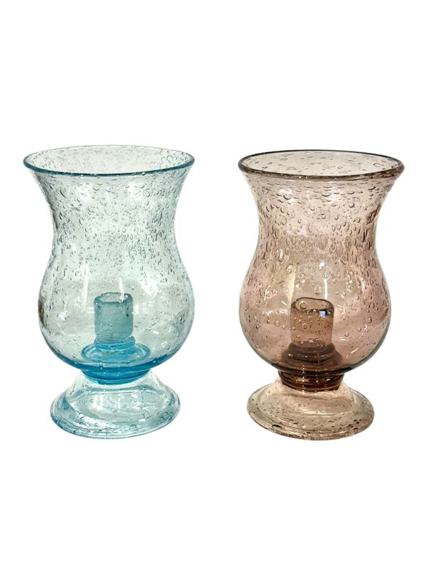 Paire de Photophores en verre de Biot français