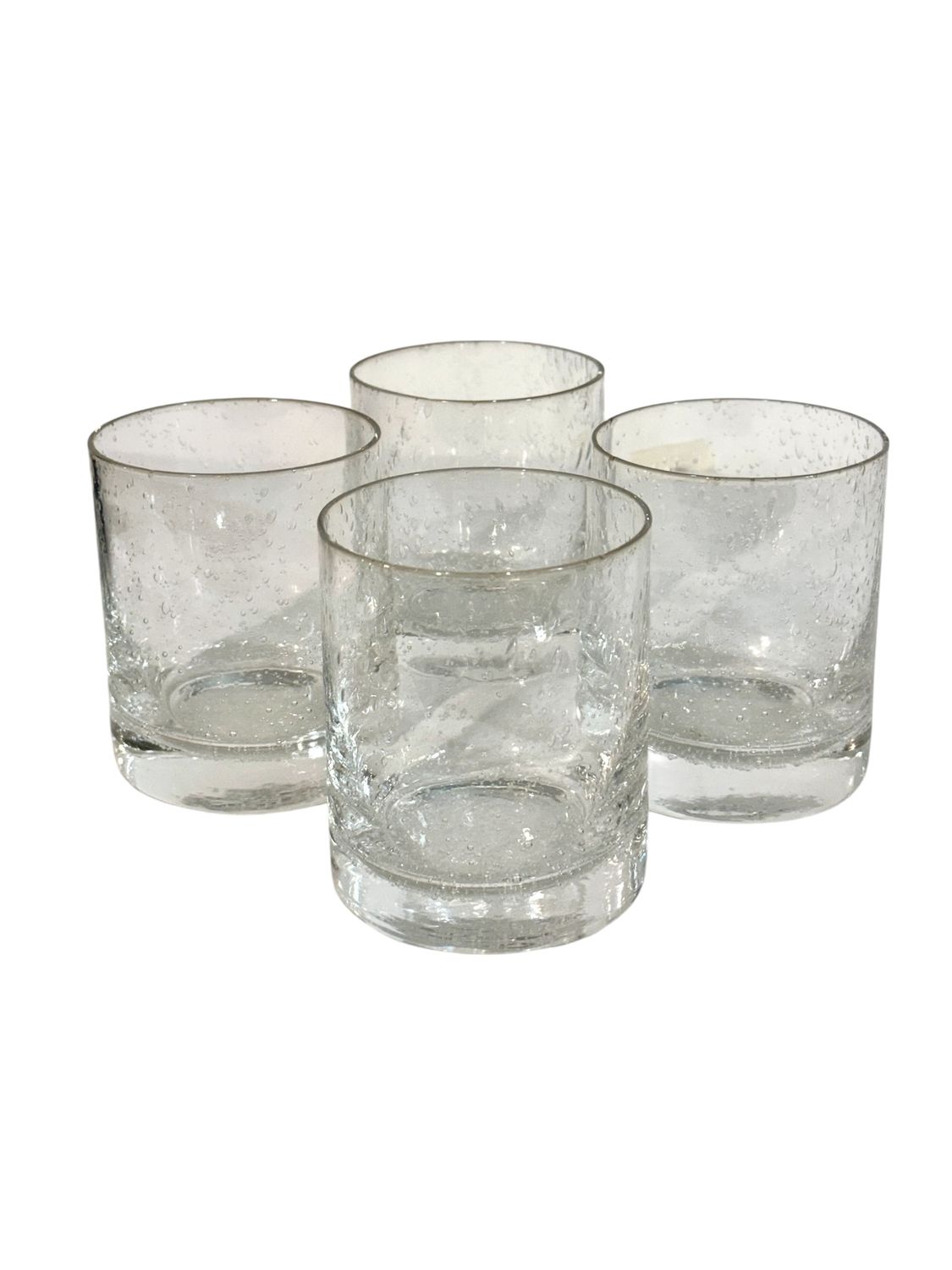 Set of Four Biot Bubble Glass Tumblers, France 20th Century