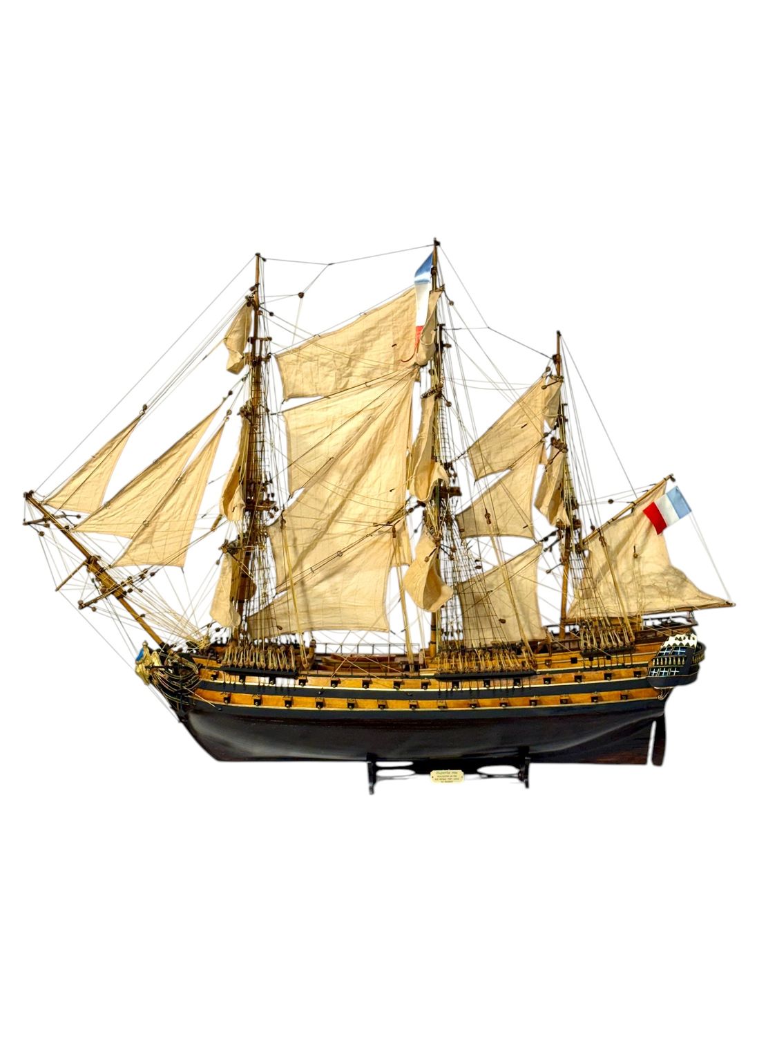 Maquette de grand navire de guerre français « Le Superbe » 1784, fabriquée à la main