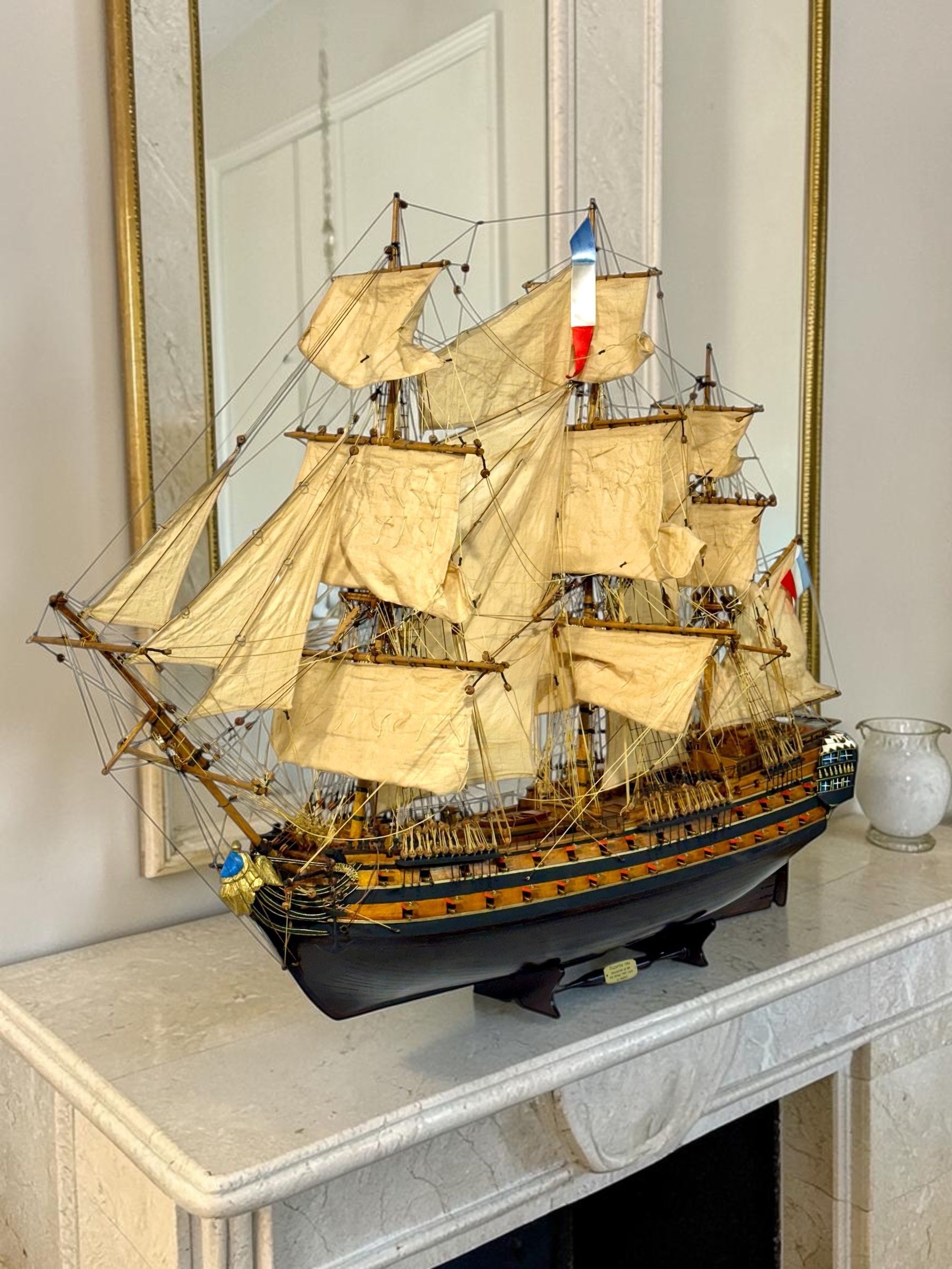 Maquette de grand navire de guerre français « Le Superbe » 1784, fabriquée à la main