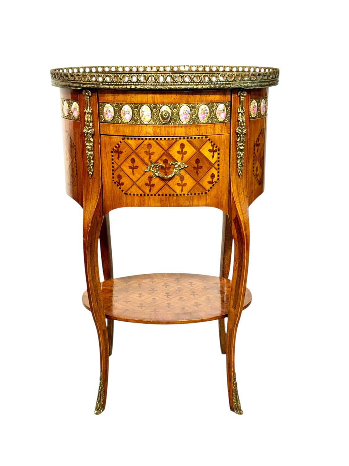 Table en Marqueterie de Style Louis XVI. Plaques de Sèvres, Paris, c.1890