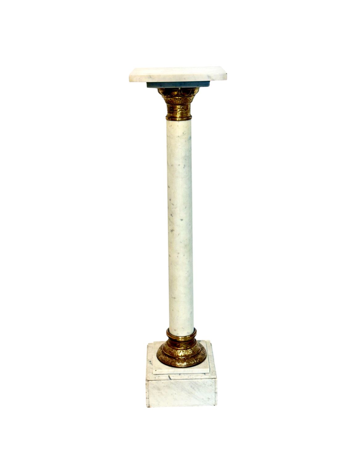 French Marble and Gilt Bronze Pedestal Column, 19th Century