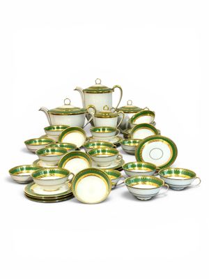 Service à thé et à café Art Déco en porcelaine de Limoges « Unic », 44 pièces