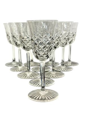 Set de 11 verres à vin en cristal Baccarat Modèle Burgos, vers 1940