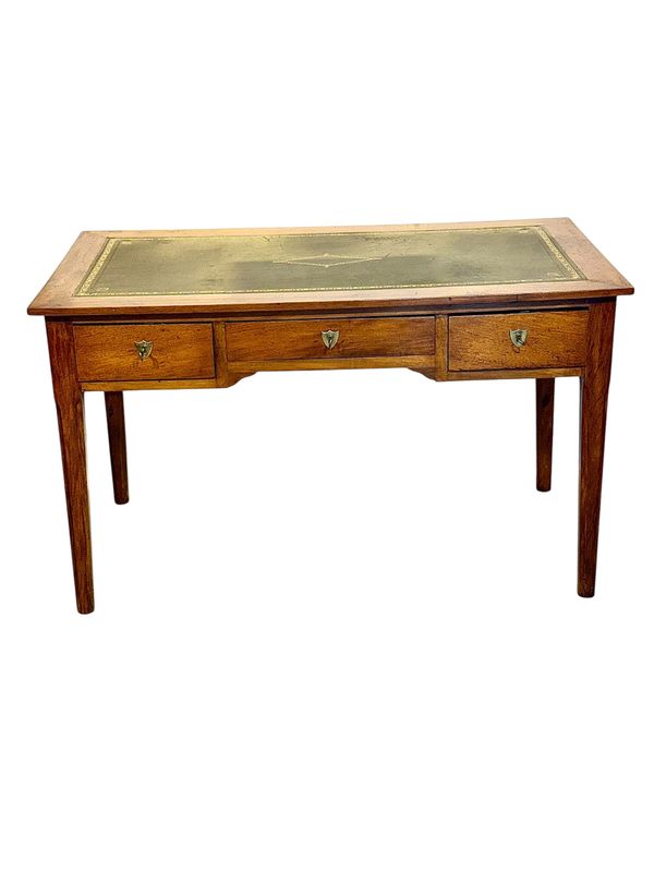 19th Century Beechwood Writing Desk with Leather Top & Side Pull-Out Slides
