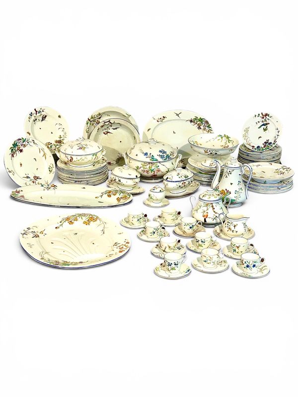 “Nella” by Jules Vieillard & Cie, 83-Piece Fine Faience Dinner & Coffee Service, 19th C.