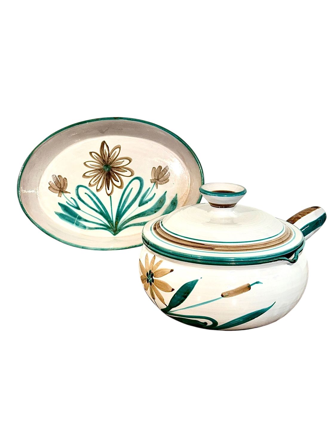 Robert Picault Oven-to-Table Ceramic Baking Dish & Saucepan Set, Vallauris 1960