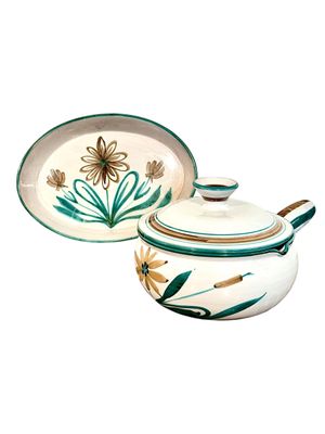 Robert Picault Oven-to-Table Ceramic Baking Dish & Saucepan Set, Vallauris 1960