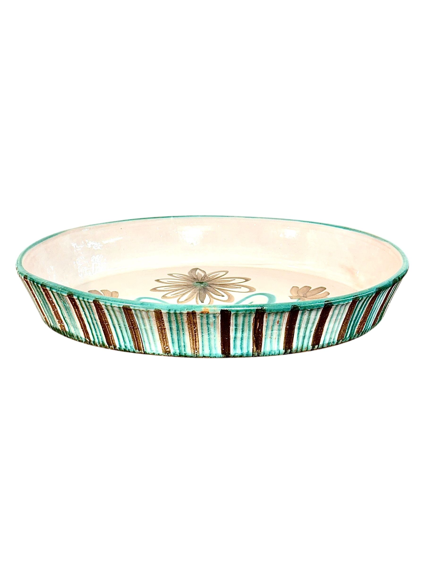 Ensemble plat à four et casserole en céramique Robert Picault, Vallauris 1960