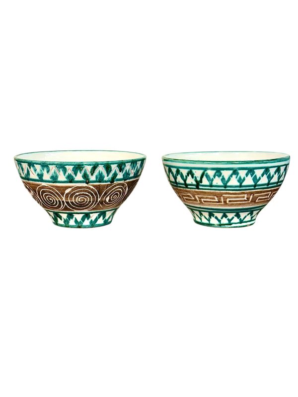 Pair of Robert Picault Glazed Ceramic Bowls, Vallauris, circa 1960