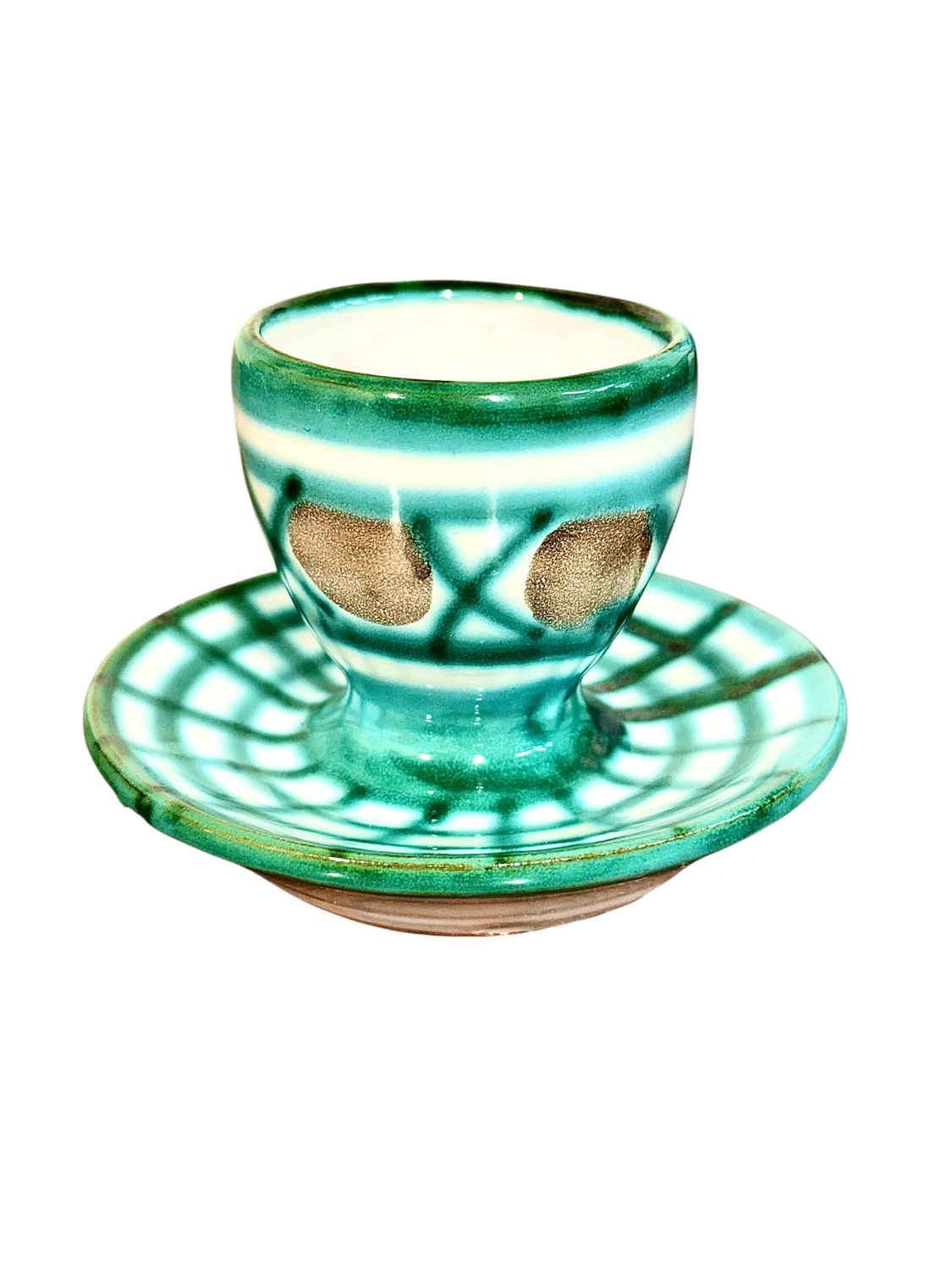 Robert Picault Vallauris Ceramic Egg Cup and Saucer, France, circa 1960